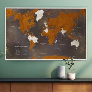 Scratch The World® Black Map Print With Coin, 12 of 12