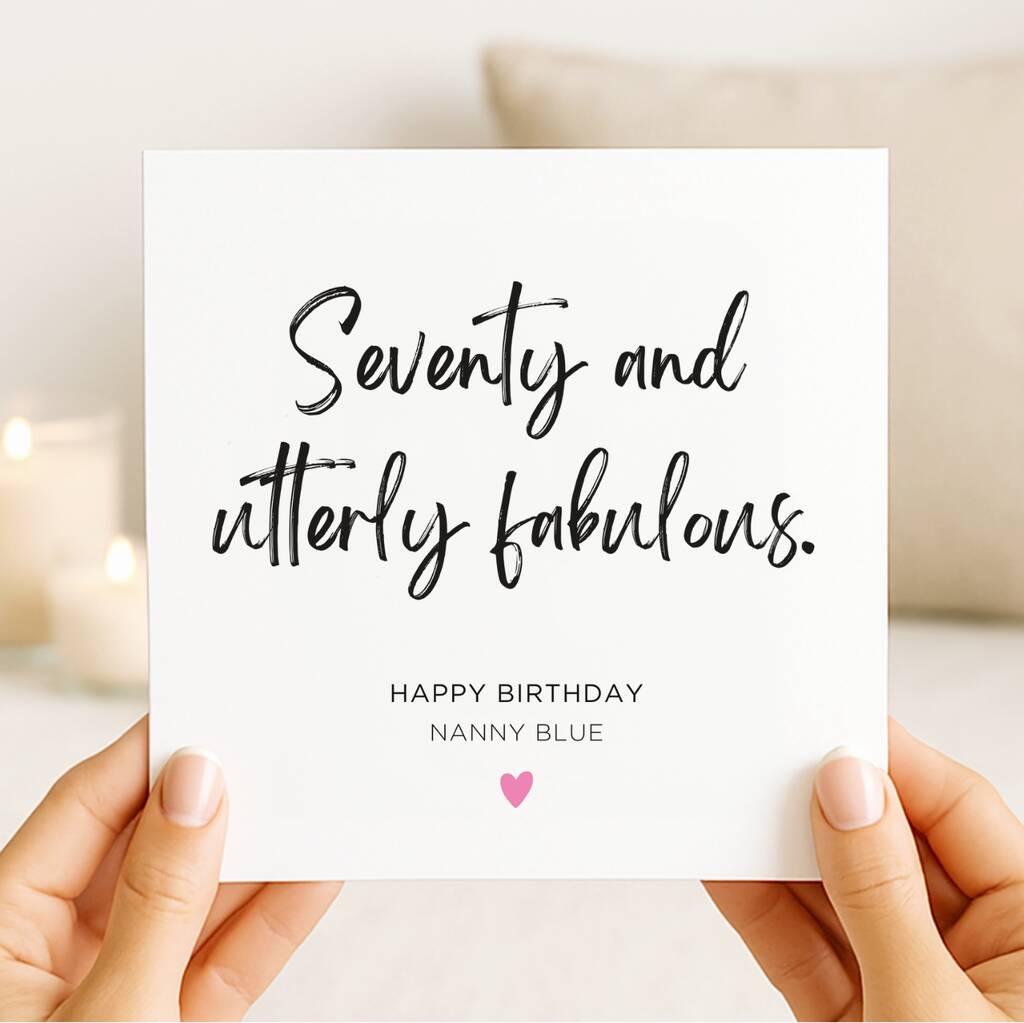 Personalised Name 70th Fabulous Birthday Card For Her, 1 of 1