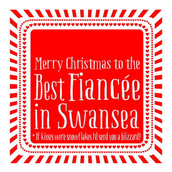 Personalised Best Fiancee Christmas Card, 2 of 2