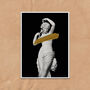 Censored Statue Graffiti Gold Brush Wall Art Print, thumbnail 3 of 5