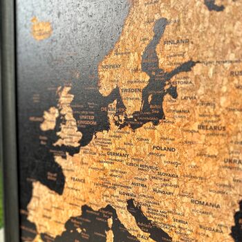 Travel Map With Pins Europe Cork Board, 4 of 7