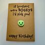 Personalised Funny Bogey Crochet Birthday Card Handmade, thumbnail 1 of 12