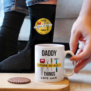 Mug And Socks Gift Set For Men Fixer Of All Things, 5 of 5