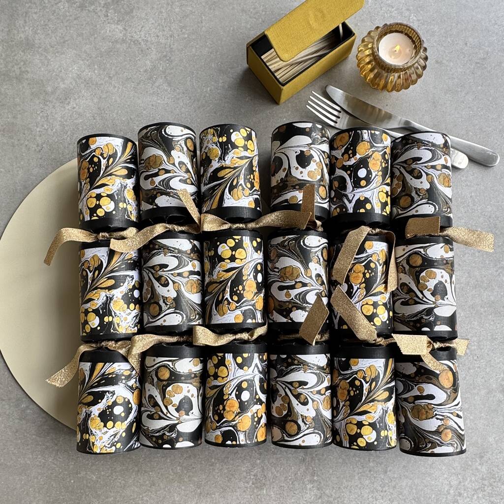 Large Luxurious Handmade Christmas Crackers Marbling, 1 of 3