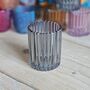 Flute Glass Grey Medium Tea Light Holder, thumbnail 2 of 2