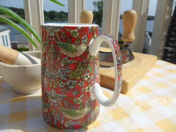 Small Jug In Red Strawberry Thief Design, 6 of 9