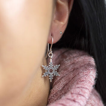 Vintage Style Snowflake Earrings, 2 of 7