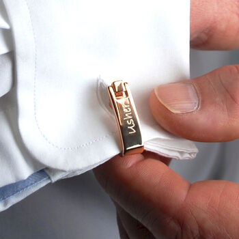 Personalised Rose Gold Wrap Style Cufflinks, 3 of 8
