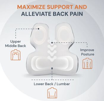 Memory Foam Back Lumber Support Chair Cushion, 3 of 7