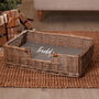 Personalised Wicker Basket Pet Bed With Cushion, thumbnail 4 of 6