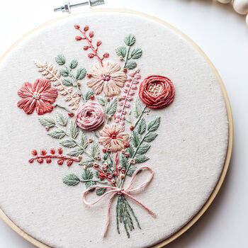 Floral Bouquet Hand Embroidery Kit, 2 of 3