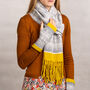 Knitted Soft Wool Tassel Scarf Inspired By Nature, thumbnail 4 of 6