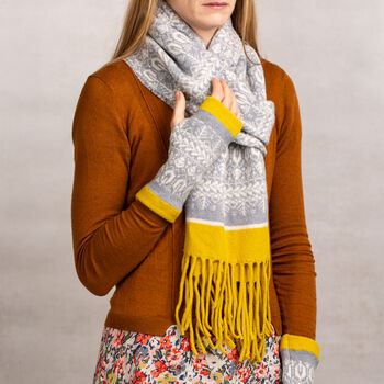 Knitted Soft Wool Tassel Scarf Inspired By Nature, 4 of 6