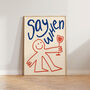 Say When Doodle Funny Wine Wall Art Print, thumbnail 2 of 11