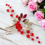 Gold Leaf And Red Crystal Hair Comb, thumbnail 1 of 4