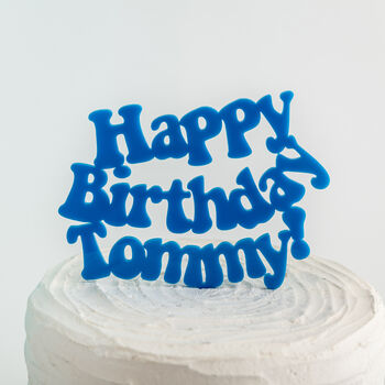 Personalised Happy Birthday 70's Inspired Cake Topper, 2 of 3