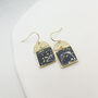 Square Shape Navy And Gold Foil Drop Earrings, thumbnail 1 of 9