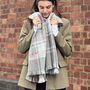 Pastel Check Embroidered Scarf, thumbnail 3 of 3
