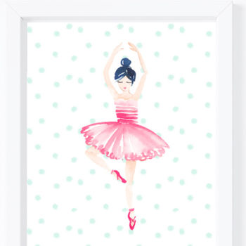 Girl's Personalised Ballet Bedroom Art Print Set, 2 of 4