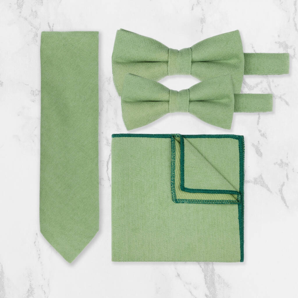 Handmade 100% Cotton Suede Tie In Green, 1 of 8