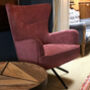 Gable Chenille Berry Red Armchair, thumbnail 6 of 7