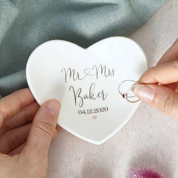 Personalised Wedding Gift Ring Dish, 3 of 9