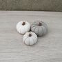 Set Of Three Handmade Mini Clay Pumpkins, thumbnail 3 of 11