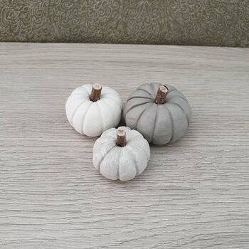 Set Of Three Handmade Mini Clay Pumpkins, 3 of 11