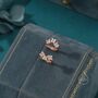Sterling Silver Hydrangea Flower Bouquet Cz Huggie Hoop Earrings, thumbnail 3 of 11