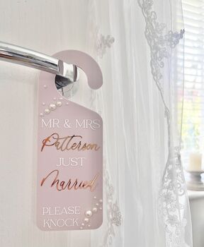 Personalised Bridal Door Hanger Double Sided, 3 of 5