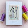 Personalised, Embroidered Wedding Card, thumbnail 1 of 12