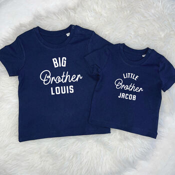 Brother Sister Matching Personalised T Shirt Set, 3 of 7