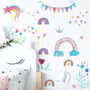 Bunting Rainbows Girl’s Room Decal Stickers, thumbnail 1 of 6