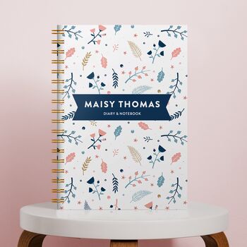 Personalised Leaf Combined Diary And Notebook, 3 of 11