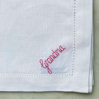 Personalised Hand Embroidered Name Napkin, 4 of 6