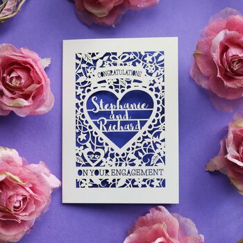 On Your Engagement Personalised Paper Cut Card, 12 of 12