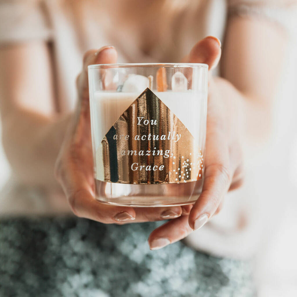 Personalised 'Best Friend' Crystal Intention Candle By Coral & Moss