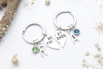 Personalised Pair Of Best Friends Keyrings Friend Gift, Matching Set, 2 of 9