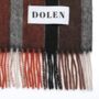Striped Slim And Short Fringed Cashmere Scarf Brown, thumbnail 2 of 3