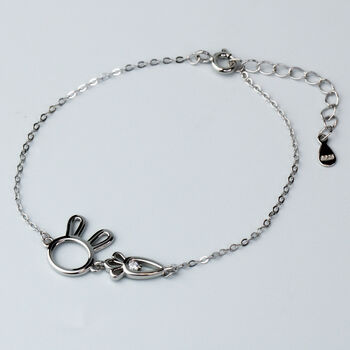 Sterling Silver Carrot And Bunny Bracelet, 2 of 6