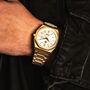 Gold Stainless Steel Wrist Watch For Men, thumbnail 6 of 8