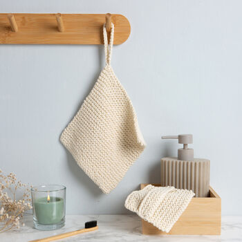 Face Cloth And Scrub Pad Beginner Knitting Kit, 4 of 10