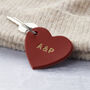 Personalised Embossed Leather Heart Keyring, thumbnail 2 of 6