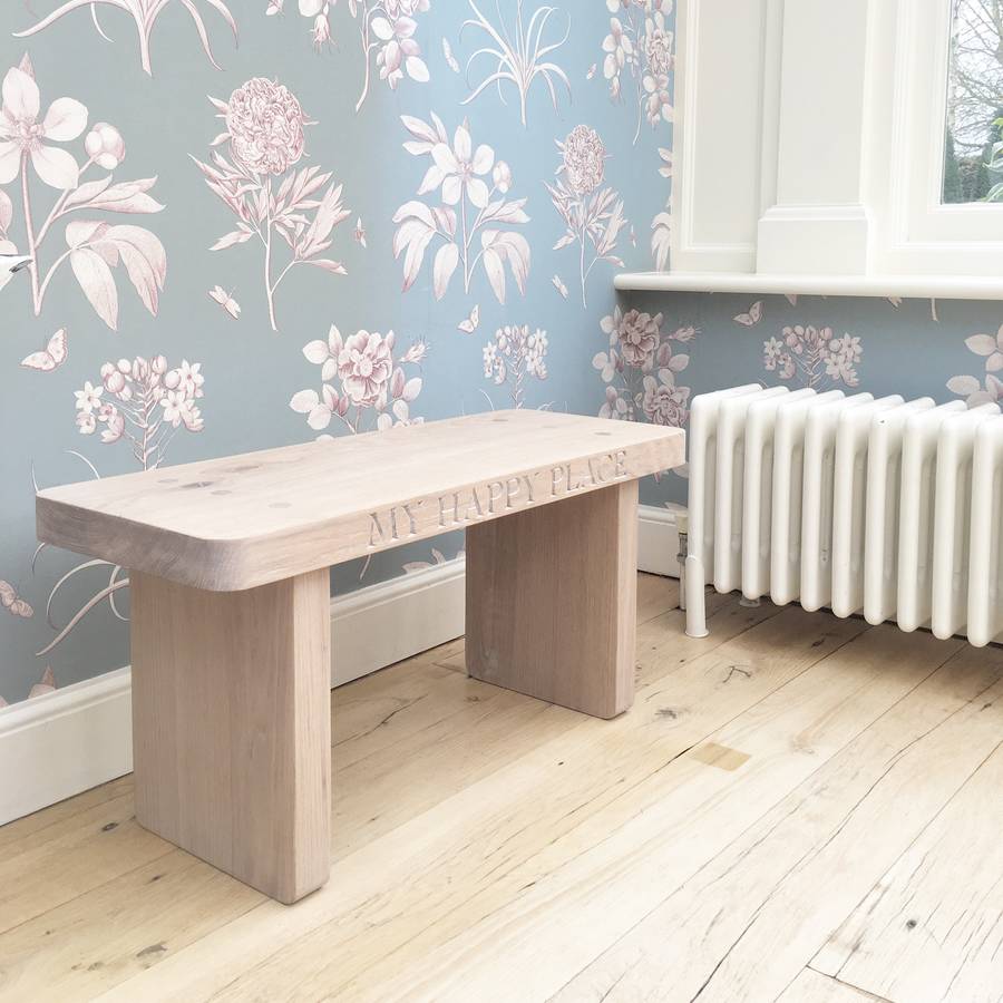 Personalised White Oiled Oak Classic Bench