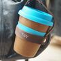 Personalised Reusable Cup And Carrier In Leather, thumbnail 2 of 3
