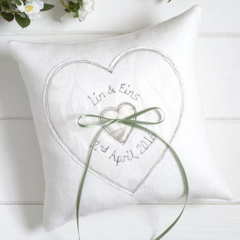 Personalised Wedding Ring Pillow, 7 of 12