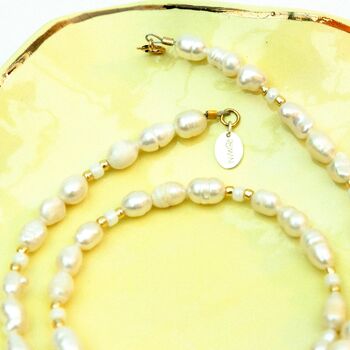 Simply Creamy Freshwater Pearl Beaded Necklace, 5 of 7