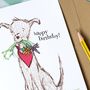 Dog Birthday Card 'Flowers', thumbnail 1 of 3