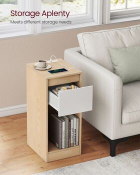 Slim Bedside Table Charging Station LED, 3 of 6