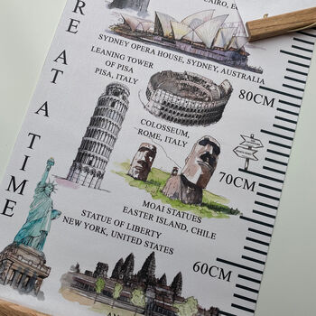 Personalised Explore The World Landmarks Height Chart, 3 of 5